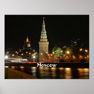 Moskau in der Nacht Poster
