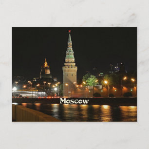 Moskau in der Nacht Postkarte