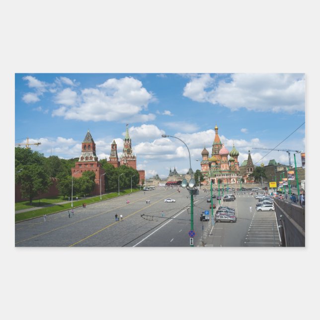 Moskau Kremlin Rechteckiger Aufkleber (Vorderseite)