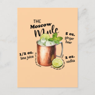 Moskau Mule Recipe Bar Art Postkarte