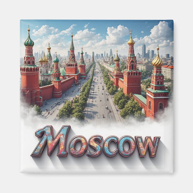 🧲 Moskau Russland Abenteuer Erinnerung 🇷🇺 Magnet (Vorne)