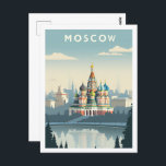 Moskau Russland Der berühmte Vintage-Reiseort Postkarte<br><div class="desc">Moskau Russland Vintager berühmter Reiseort</div>
