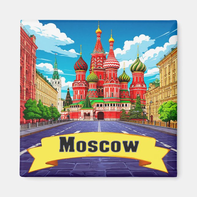🧲 Moskau Russland Explorer Andenken Magnet (Vorne)