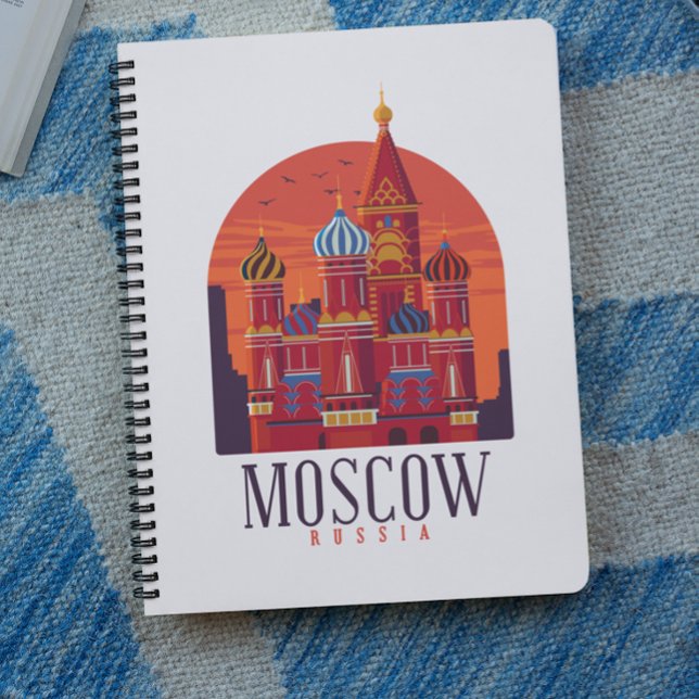 Moskau Russland Kreml Skyline Notizblock (moscow russia cityscape travel notebook)