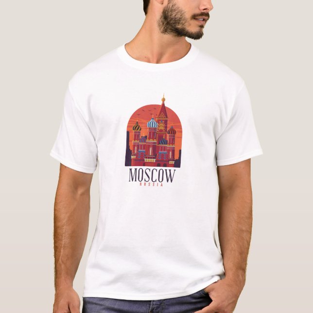 Moskau Russland Kreml Skyline T-Shirt (Vorderseite)