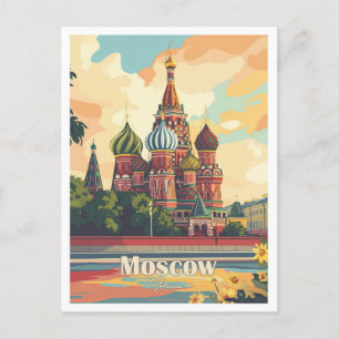 Moskau Russland Kunstwerk - Darstellung des Ortes Postkarte