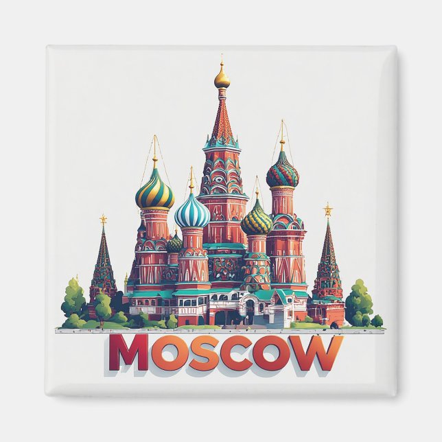 🧲 Moskau Russland Reise Erinnerung 🇷🇺 Magnet (Vorne)
