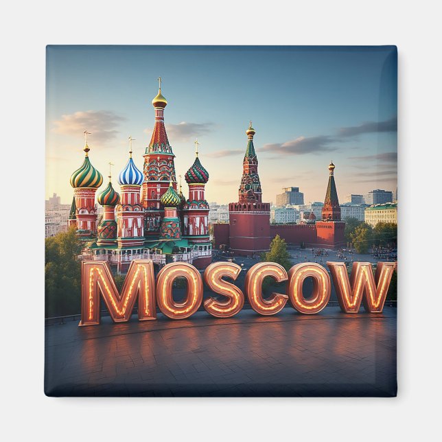 🧲 Moskau Russland Reise Erinnerung 🇷🇺 Magnet (Vorne)