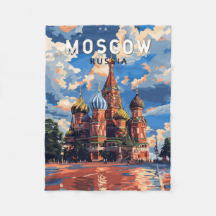 Moskau Russland Reise Kunst Vintage Fleecedecke