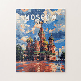 Moskau Russland Reise Kunst Vintage Puzzle