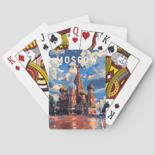Moskau Russland Reise Kunst Vintage Spielkarten