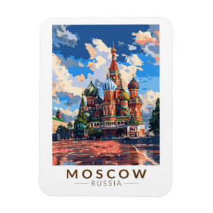 Moskau Russland Roter Platz Reisen Kunst Vintag Magnet