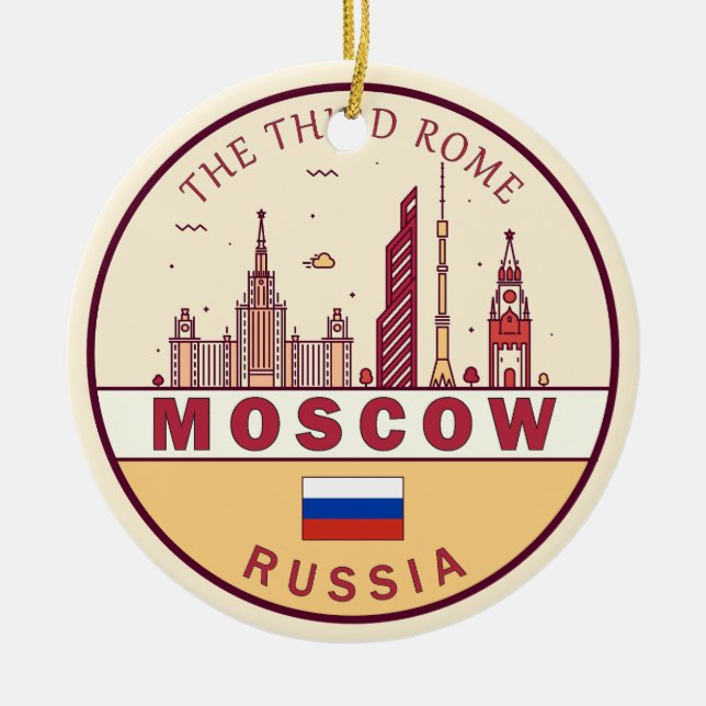 Moskau Russland Skyline Emblem Keramik Ornament (Vorne)
