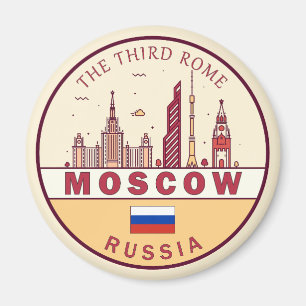Moskau Russland Skyline Emblem Magnet