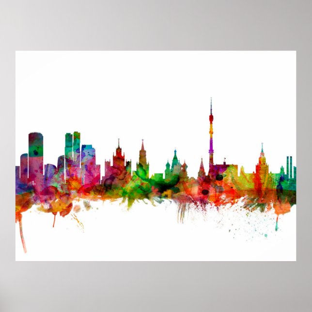 Moskau Russland Skyline Poster (Vorne)