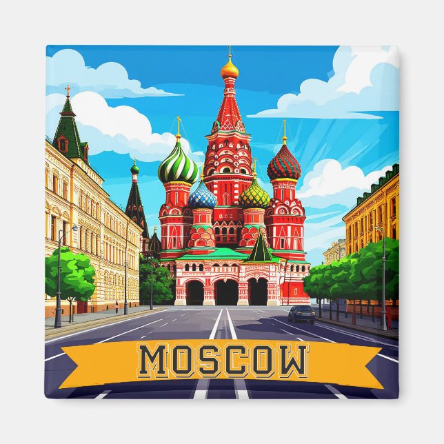 🧲 Moskau Russland Stadt Erinnerung Magnet (Vorne)