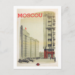Moskau, Russland, Stadtzentrum, Gebäude, Vintag Postkarte