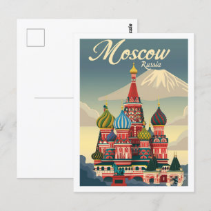 Moskau Russland Vintage Berühmter Reiseort Postkarte