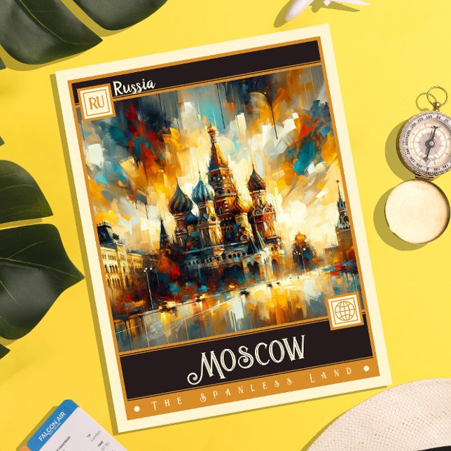 Moskau, Russland | Vintage Malerei Postkarte (Von Creator hochgeladen)