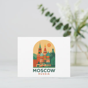Moskau Russland Vintage Reise Kunst Retro Postkarte