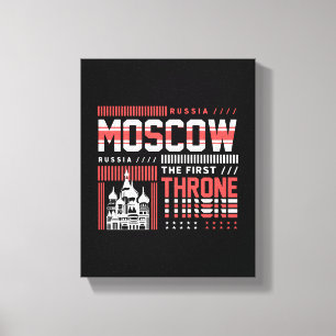 Moskau Russland Wahrzeichen Typografie Reise Leinwanddruck