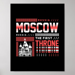 Moskau Russland Wahrzeichen Typografie Reise Poster
