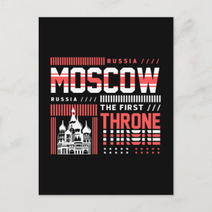Moskau Russland Wahrzeichen Typografie Reise  Postkarte
