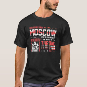 Moskau Russland Wahrzeichen Typografie Reise T-Shirt