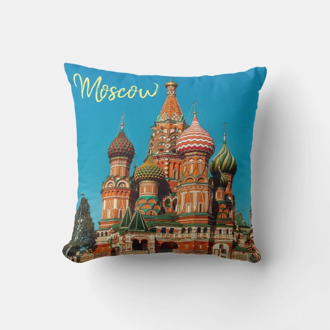 Moskau St Basil's Cathedral Roter Platz Kissen (Vorderseite)