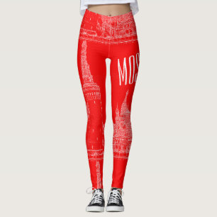 Moskau St Basil's Cathedral Roter Platz Sketch Leggings