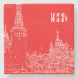 Moskau St Basil's Cathedral Roter Platz Sketch Steinuntersetzer