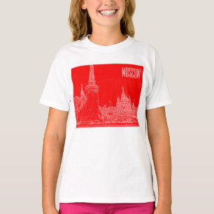 Moskau St Basil's Cathedral Roter Platz Sketch T-Shirt