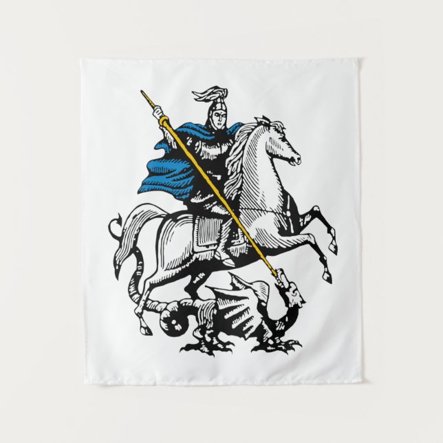 Moskau-Stadt Russland-Flaggensymbol St George Wandteppich (Vorderseite)