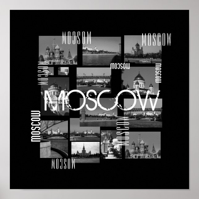 Moskau Stadt St Basil's Cathedral Architektur Stad Poster (Vorne)