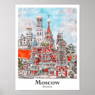 Moskauer Architekturskizze Poster