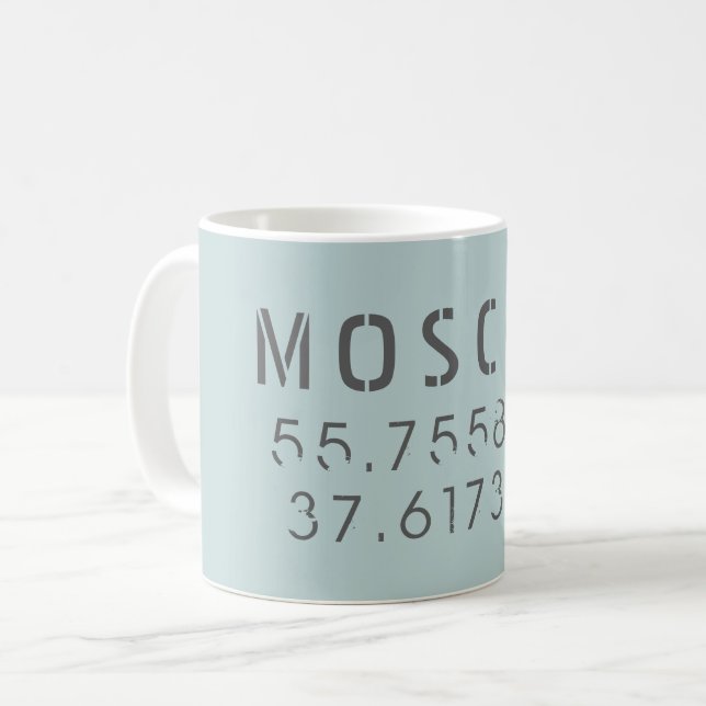Moskauer Längengrad Kaffeetasse (Vorderseite Links)