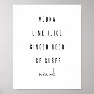 Moskauer Mule Cocktail Rezept Poster