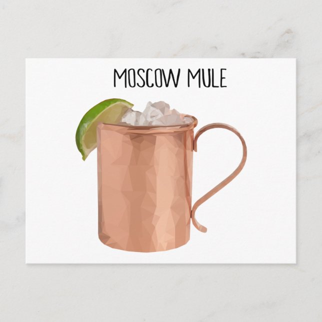 Moskauer Mule Kupfer-Tasse, geometrisch niedrig po Postkarte (Vorderseite)