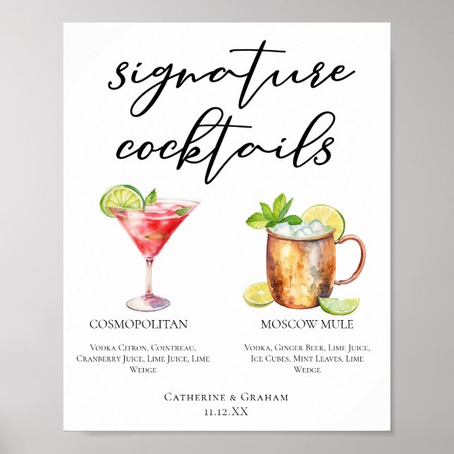 Moskauer Mule Signature Cocktails Menü Poster (Vorne)