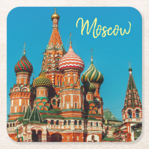Moskauer Roter Platz St Basils Russland Untersetze Rechteckiger Pappuntersetzer