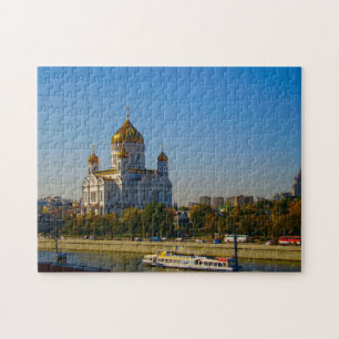 Moskauer Stadt Moskva Fluss Kathedrale Architektur Puzzle