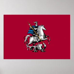 Moskauer Stadt Russland Flaggensymbol des heiligen Poster