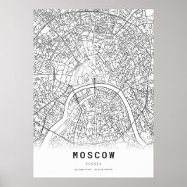 Moskauer Stadtplan Poster