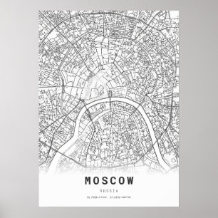 Moskauer Stadtplan Poster