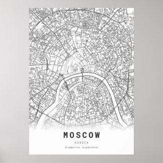 Moskauer Stadtplan Poster