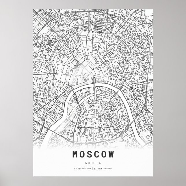 Moskauer Stadtplan Poster (Vorne)
