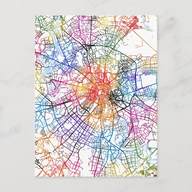 Moskauer Stadtplan Postkarte (Vorderseite)