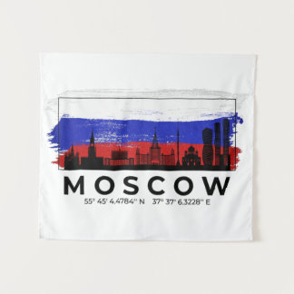 Moskauer Stadtteil Brush-Fahne Wandteppich