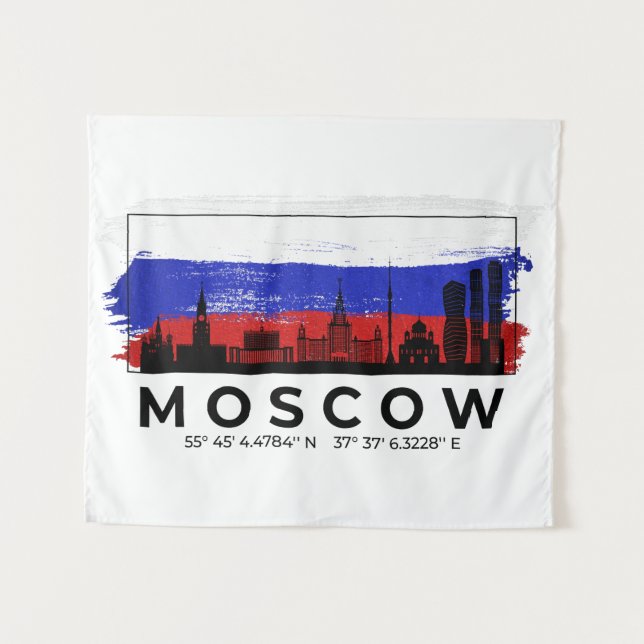 Moskauer Stadtteil Brush-Fahne Wandteppich (Vorderseite (Horizontal))