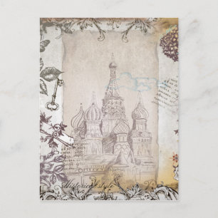 Moskauer Vintage-Style-Postkarte Postkarte